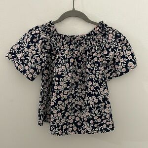 There Abouts Navy Floral Top Girls Large 14 NWT